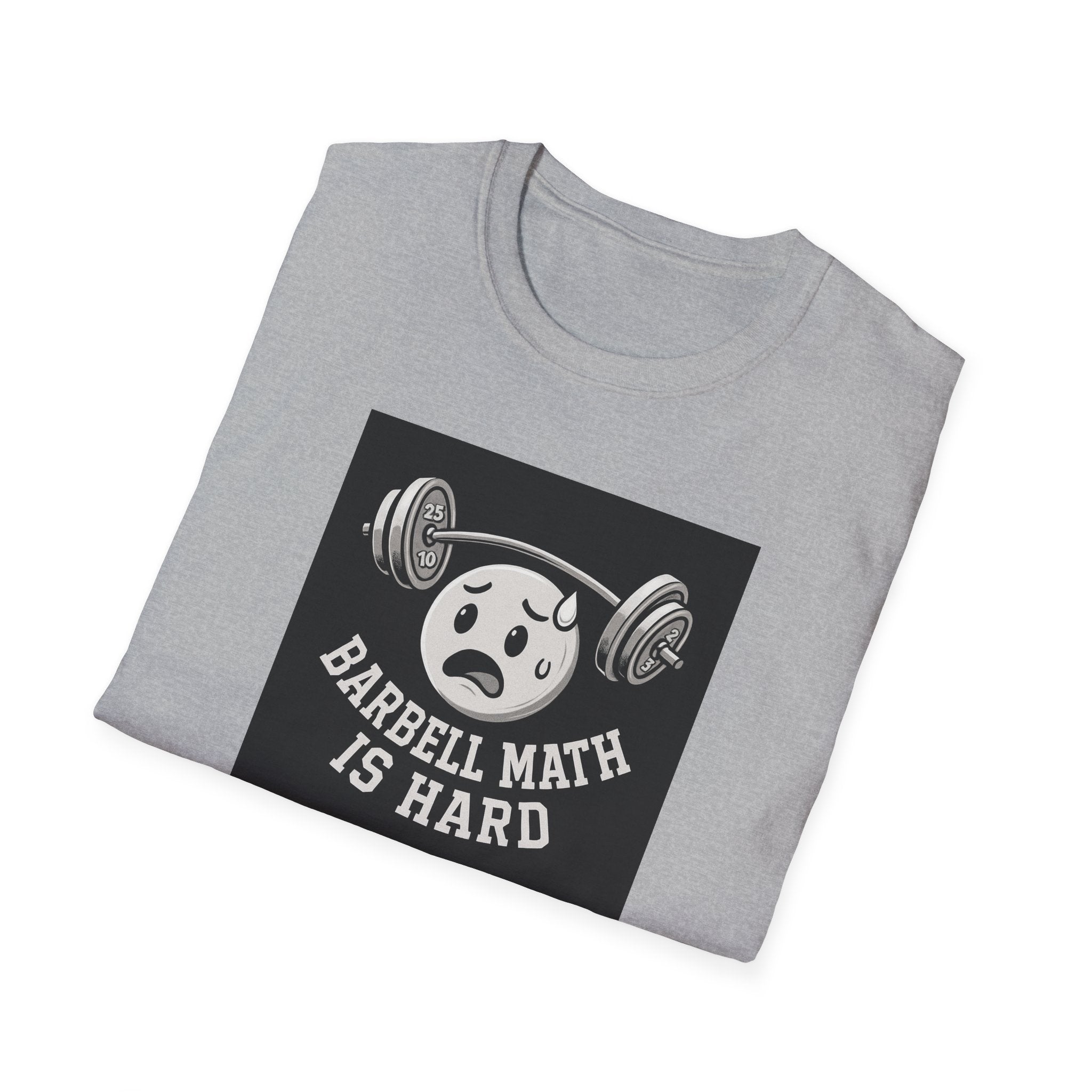 Barbell Math Is Hard – Confused Emoji Gym Tee T-Shirt