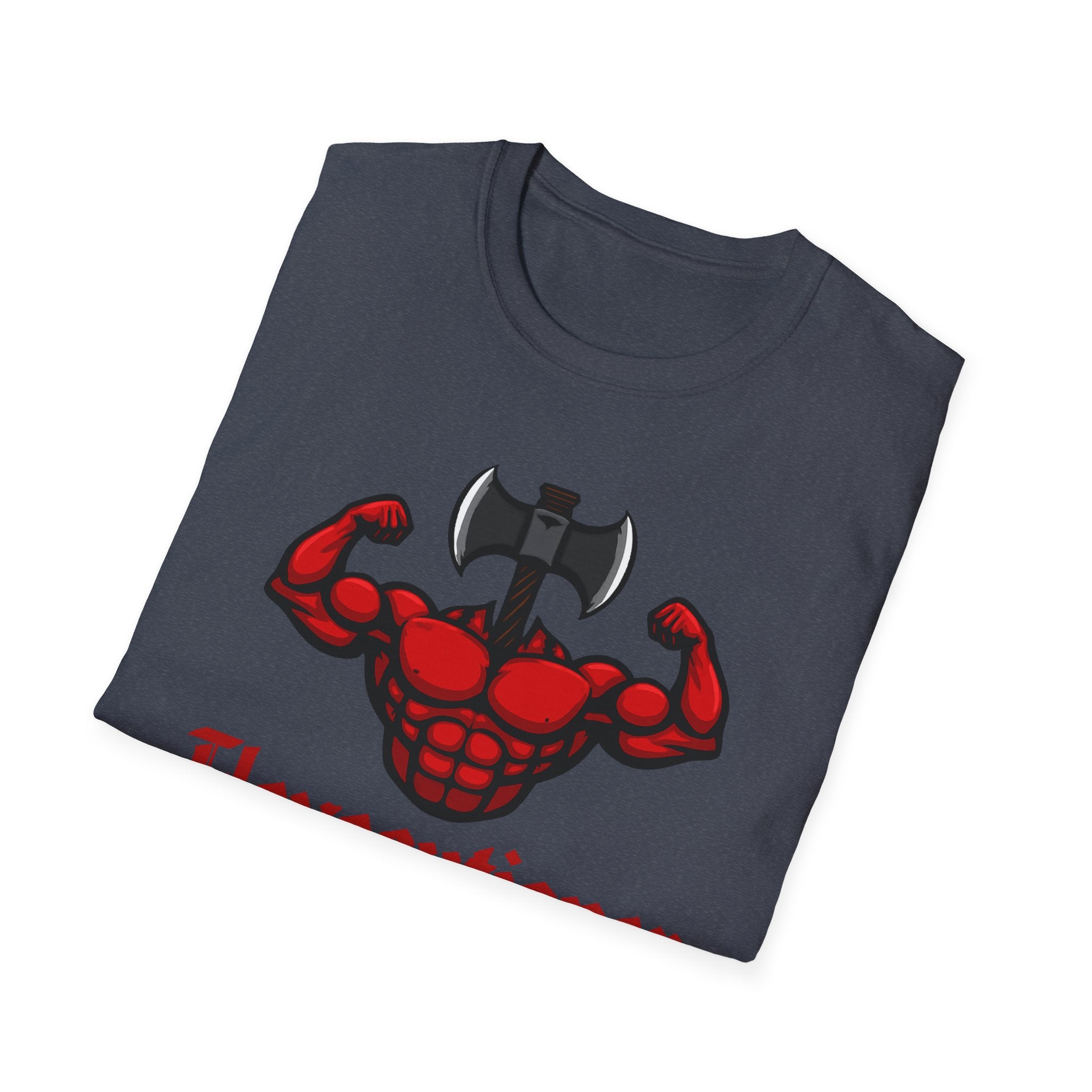 Flexecutioner – Muscular Axe Warrior Emblem T-Shirt