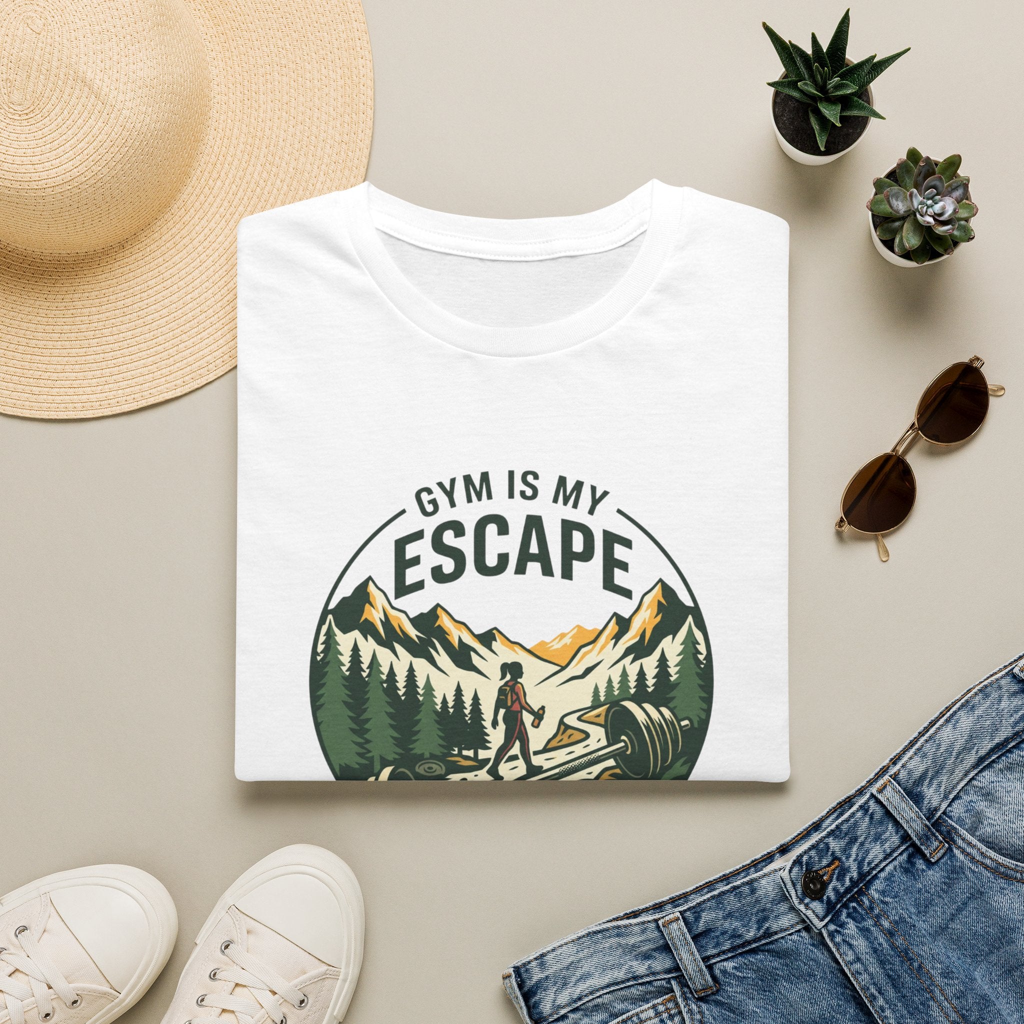 Gym is my escape - Adventure style T-Shirt