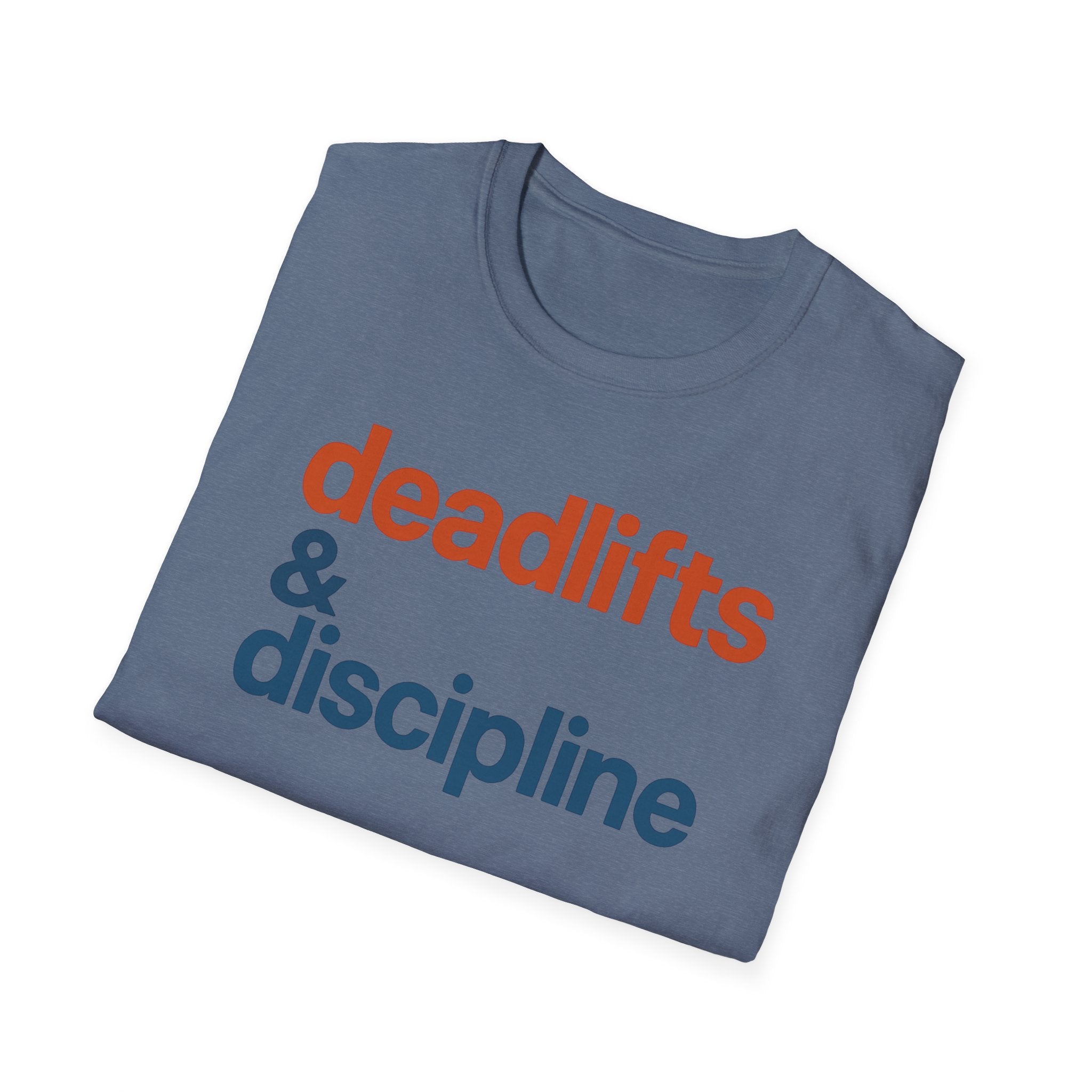Deadlifts & Discipline – Bold Gym Typography T-Shirt