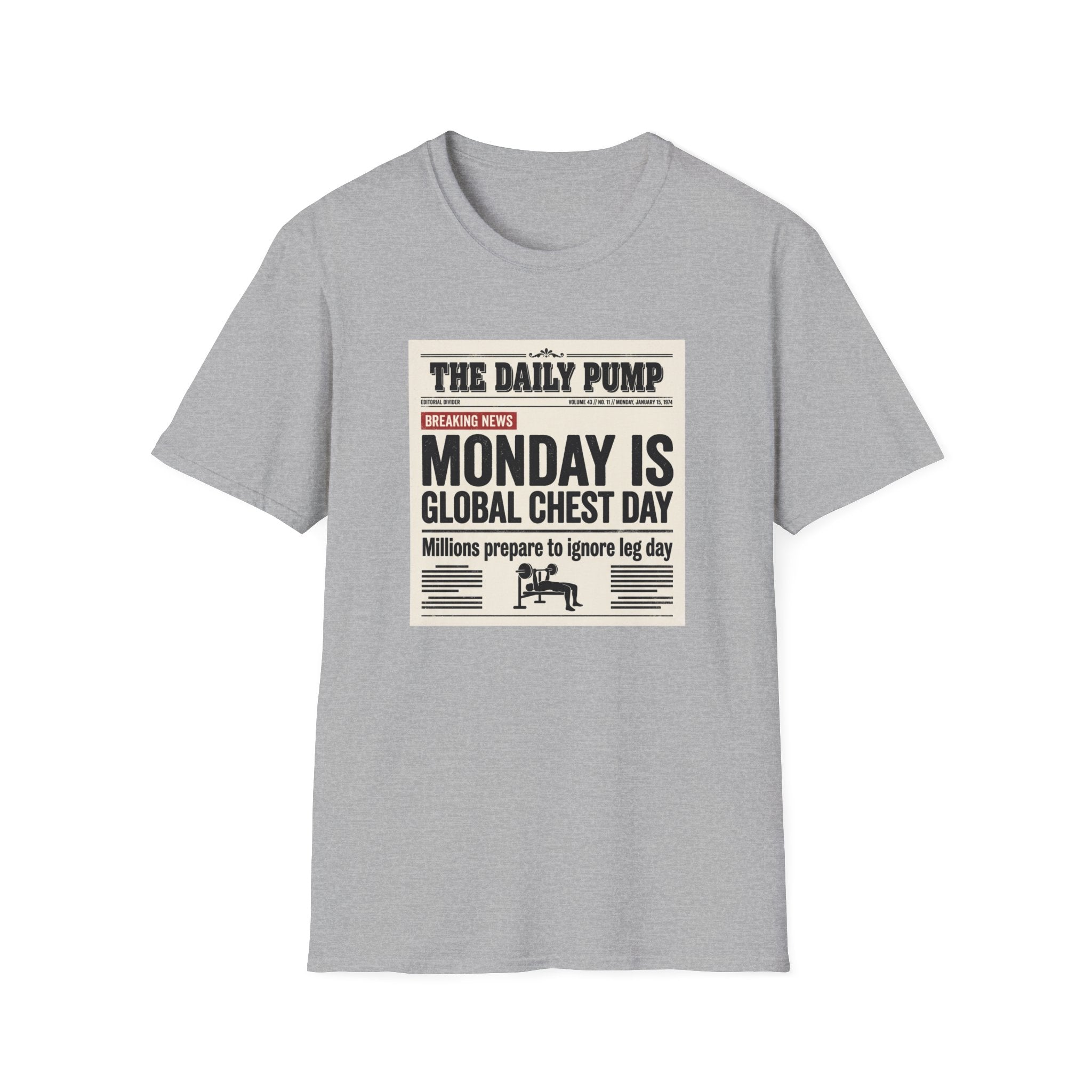 Monday is Global chest day - News style T-Shirt