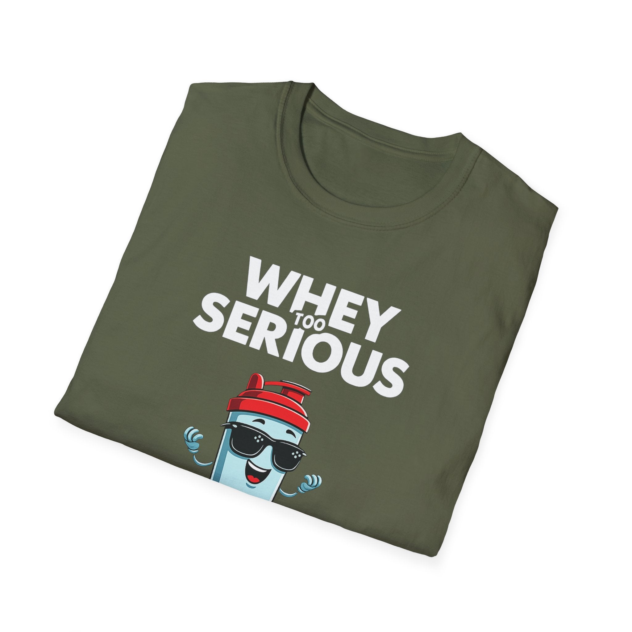 Whey Too Serious – Cartoon Shaker Edition T-Shirt
