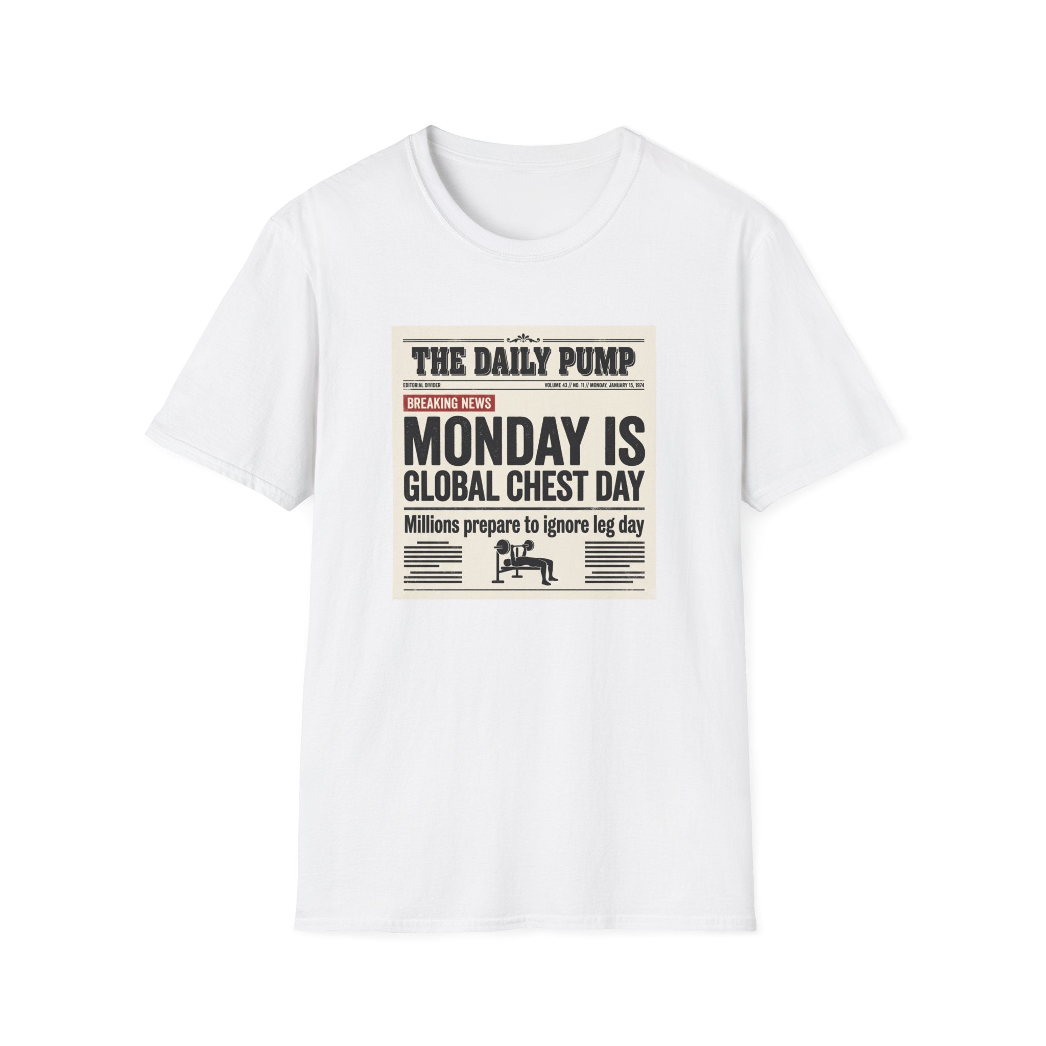 Monday is Global chest day - News style T-Shirt