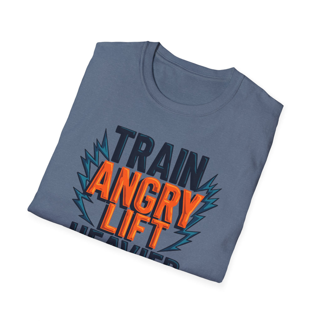 Train Angry, Lift Heavier typo T-Shirt