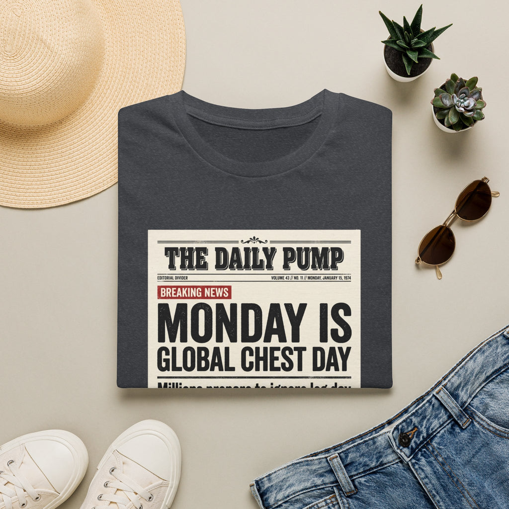 Monday is Global chest day - News style T-Shirt