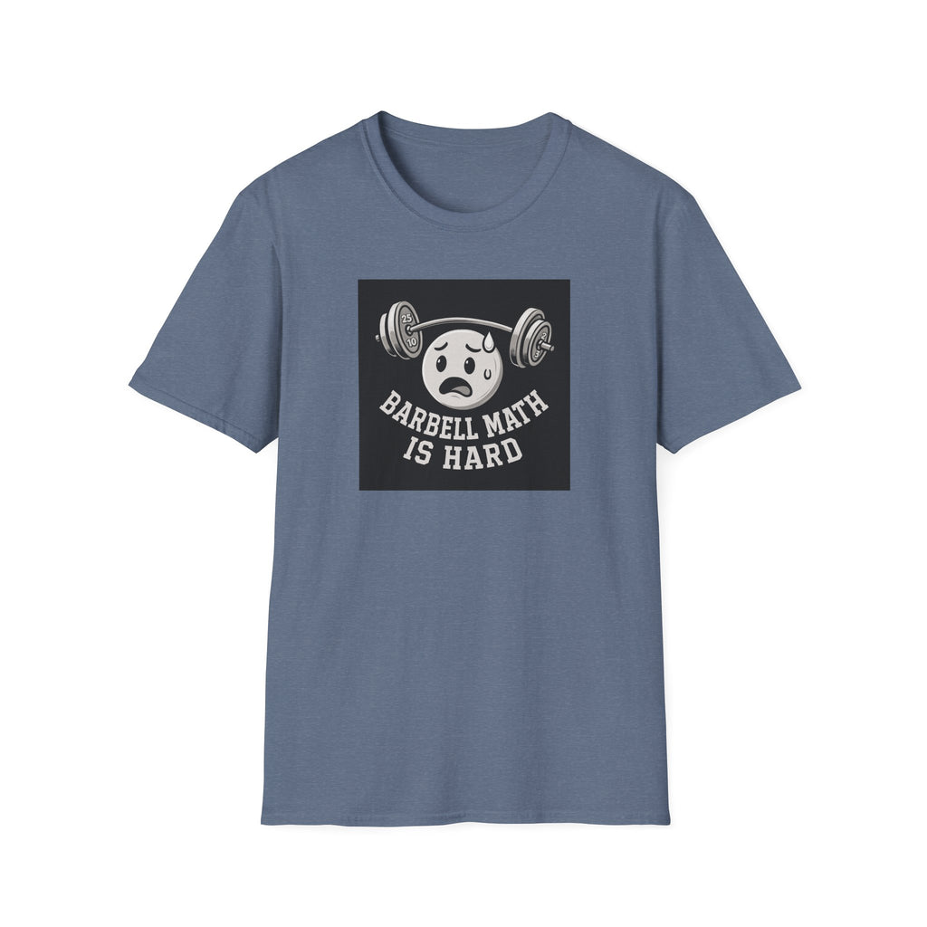 Barbell Math Is Hard – Confused Emoji Gym Tee T-Shirt