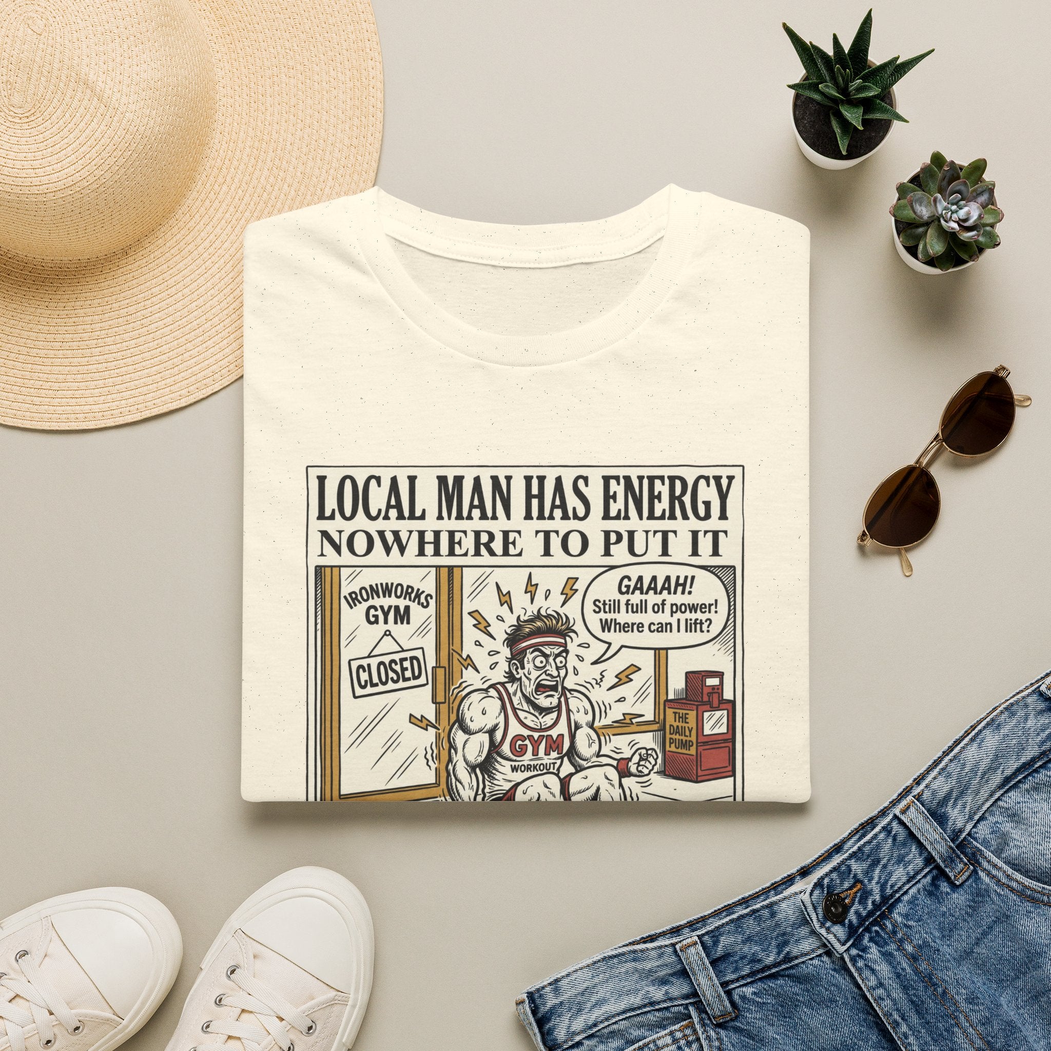 Local man has energy - Nowhere to put it T-Shirt