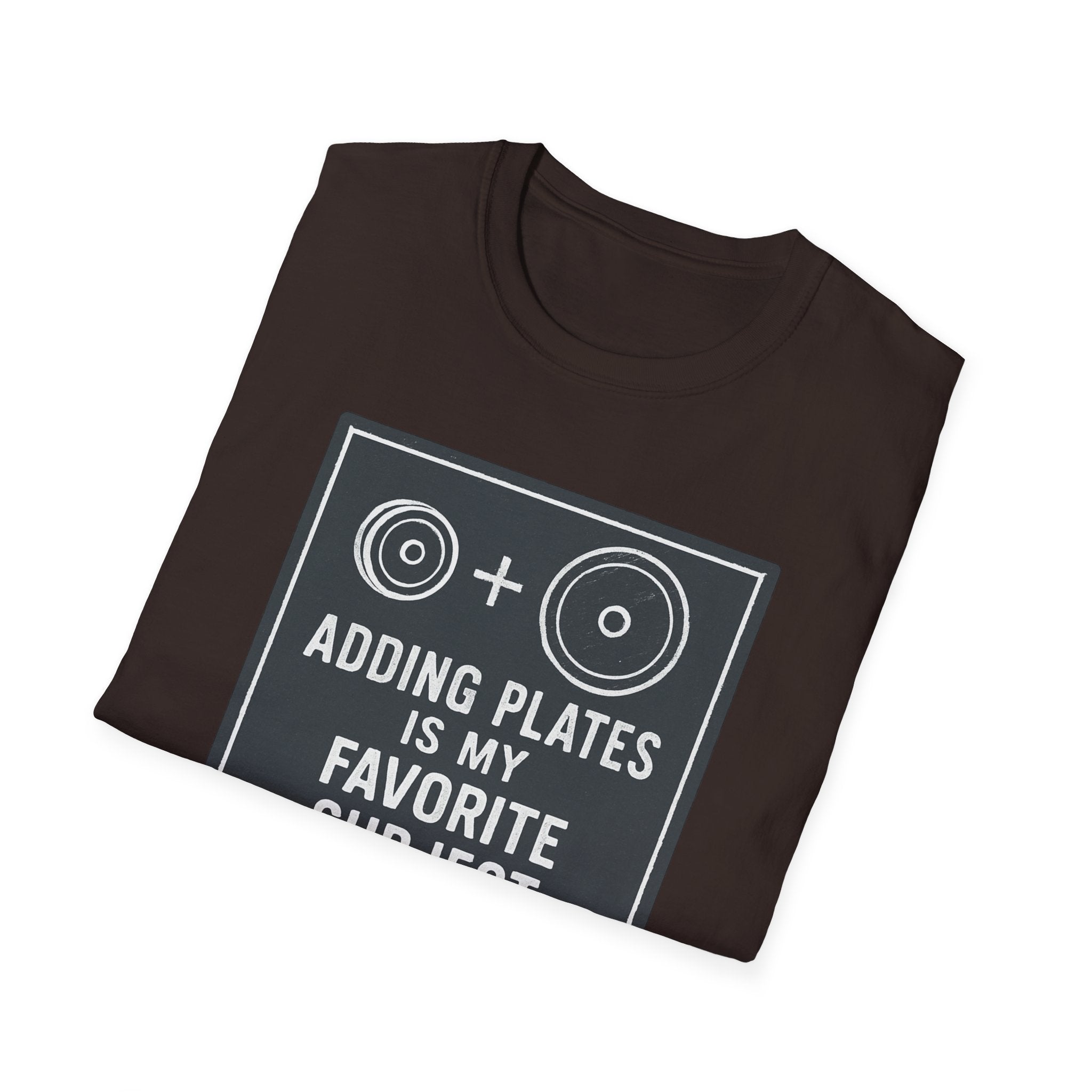 Adding Plates Is My Favorite Subject – Minimal Chalkboard Stylen Tshirt