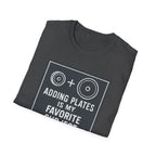Adding Plates Is My Favorite Subject – Minimal Chalkboard Stylen Tshirt