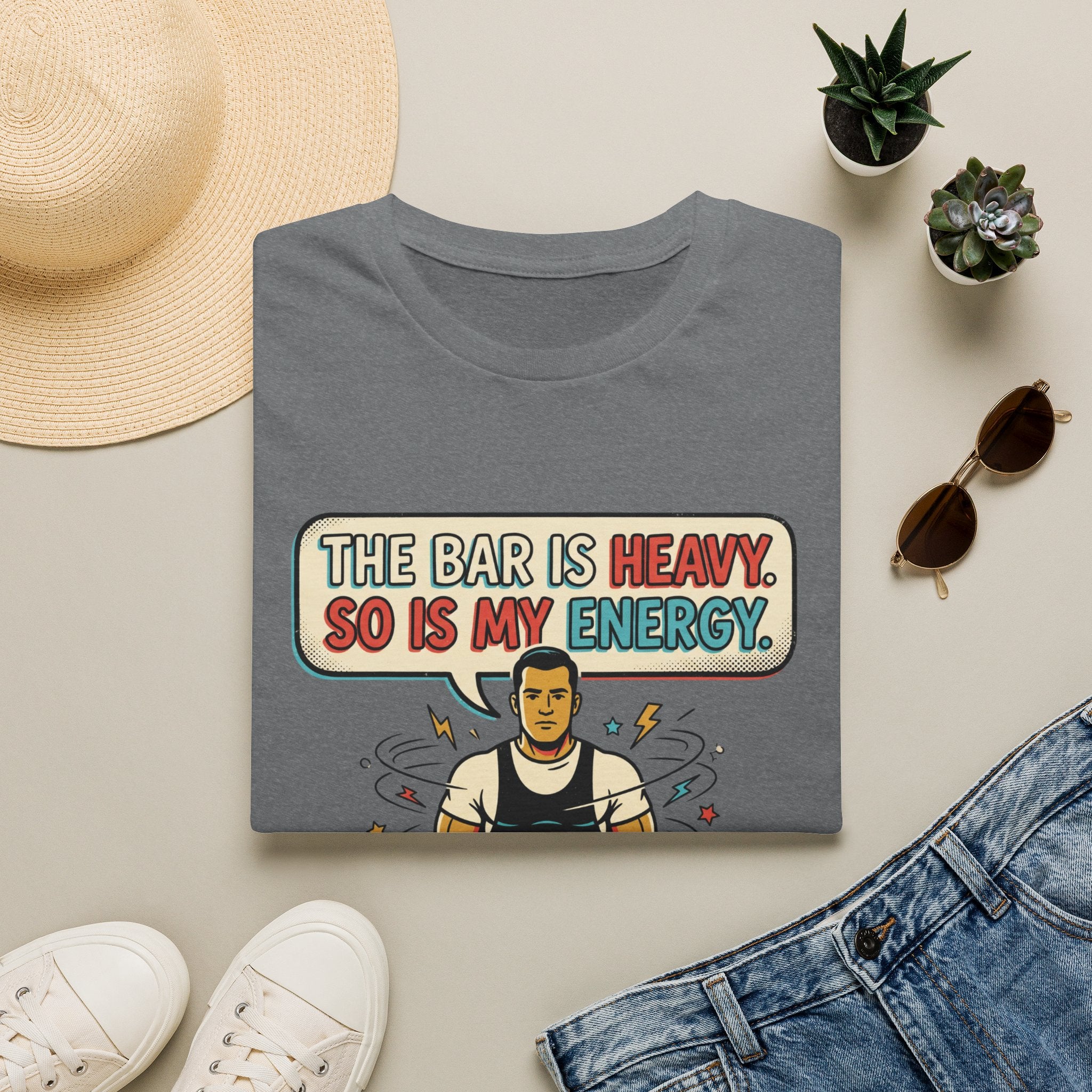 The bar is heavy, so is my energy T-Shirt