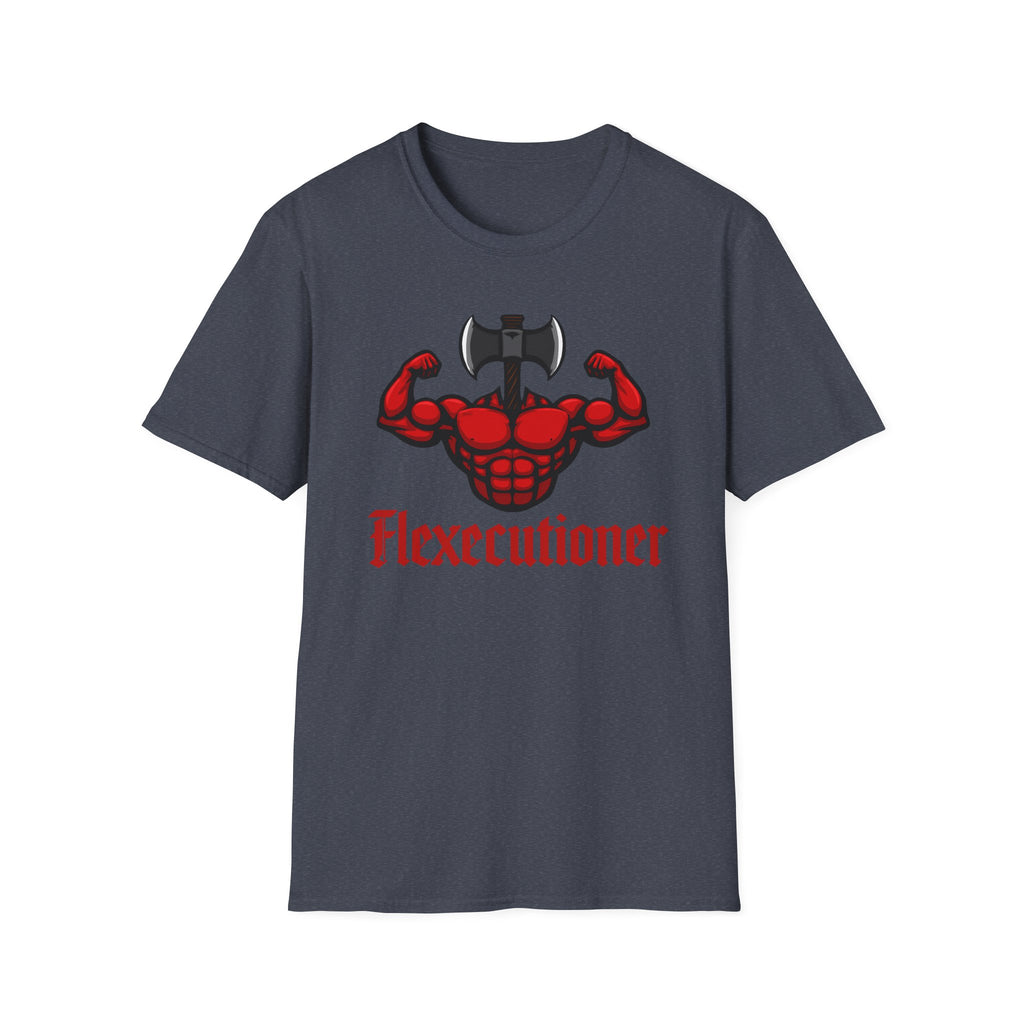 Flexecutioner – Muscular Axe Warrior Emblem T-Shirt