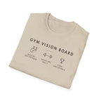Gym Vision Board – Dark Mode Minimalist T-Shirt
