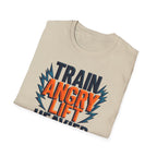Train Angry, Lift Heavier typo T-Shirt