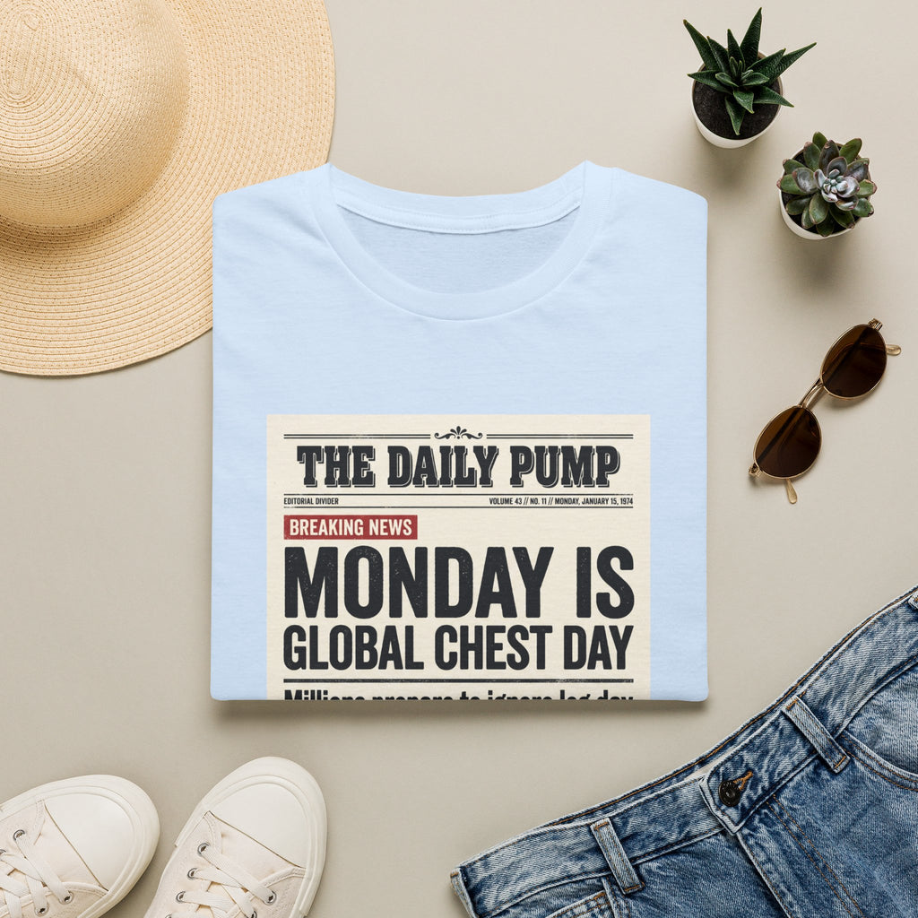 Monday is Global chest day - News style T-Shirt