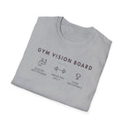 Gym Vision Board – Dark Mode Minimalist T-Shirt