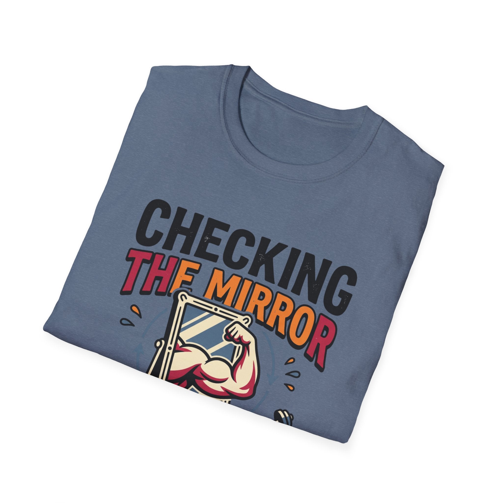 Checking the mirror is my Cardio T-Shirt