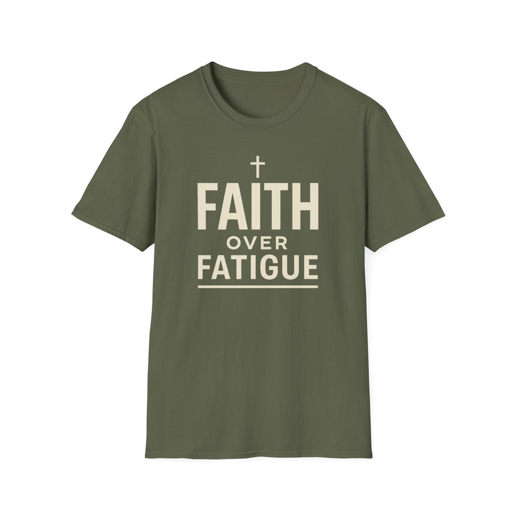 Faith Over Fatigue – Cross & Endurance Bold Tshirt