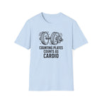 Counting Plates Counts as Cardio – Barbell Humor T-Shirt