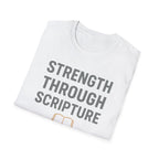 Strength Through Scripture – Bold Faith & Fitness Statement Tshirt