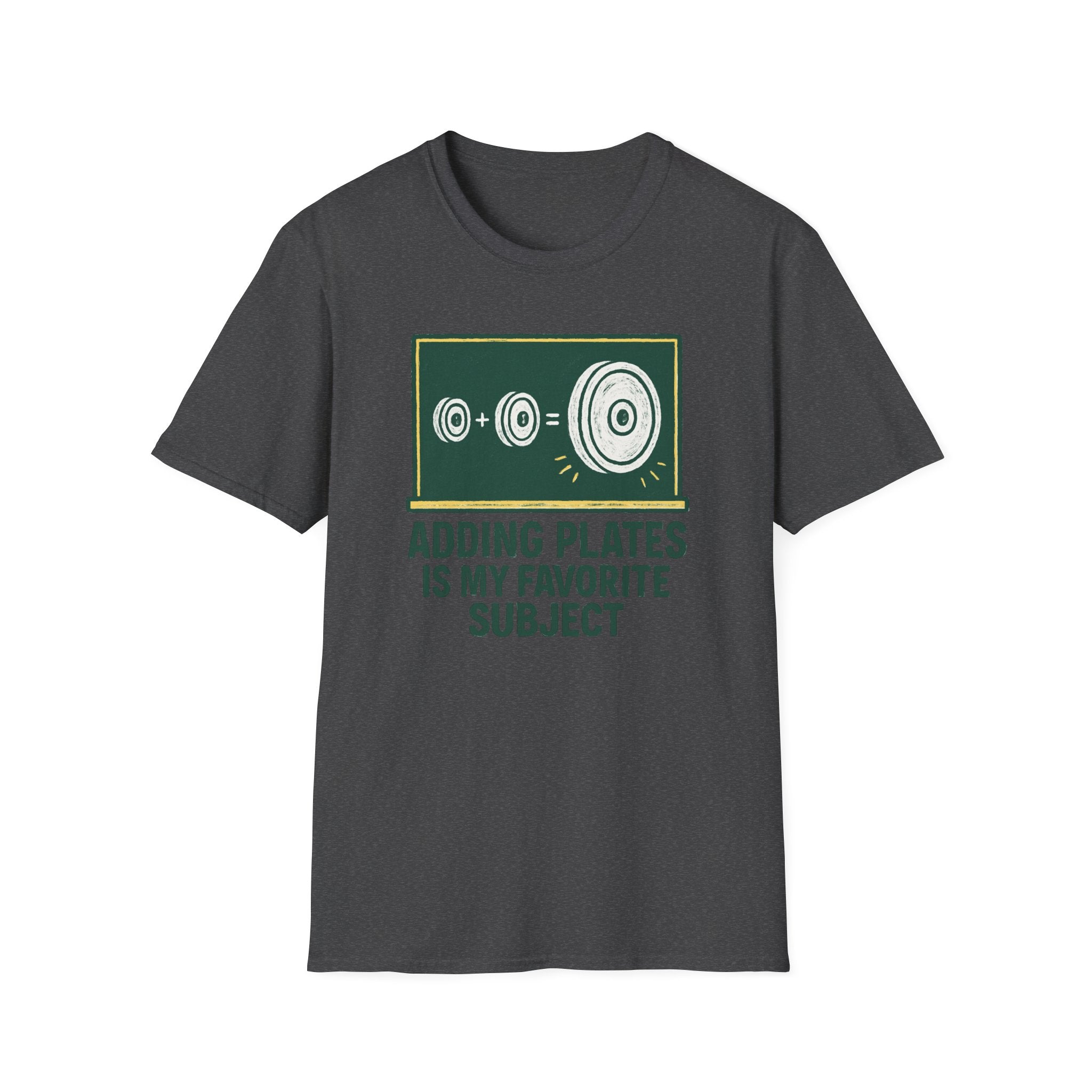 Adding Plates Is My Favorite Subject – Chalkboard Gym Edition Tshirt