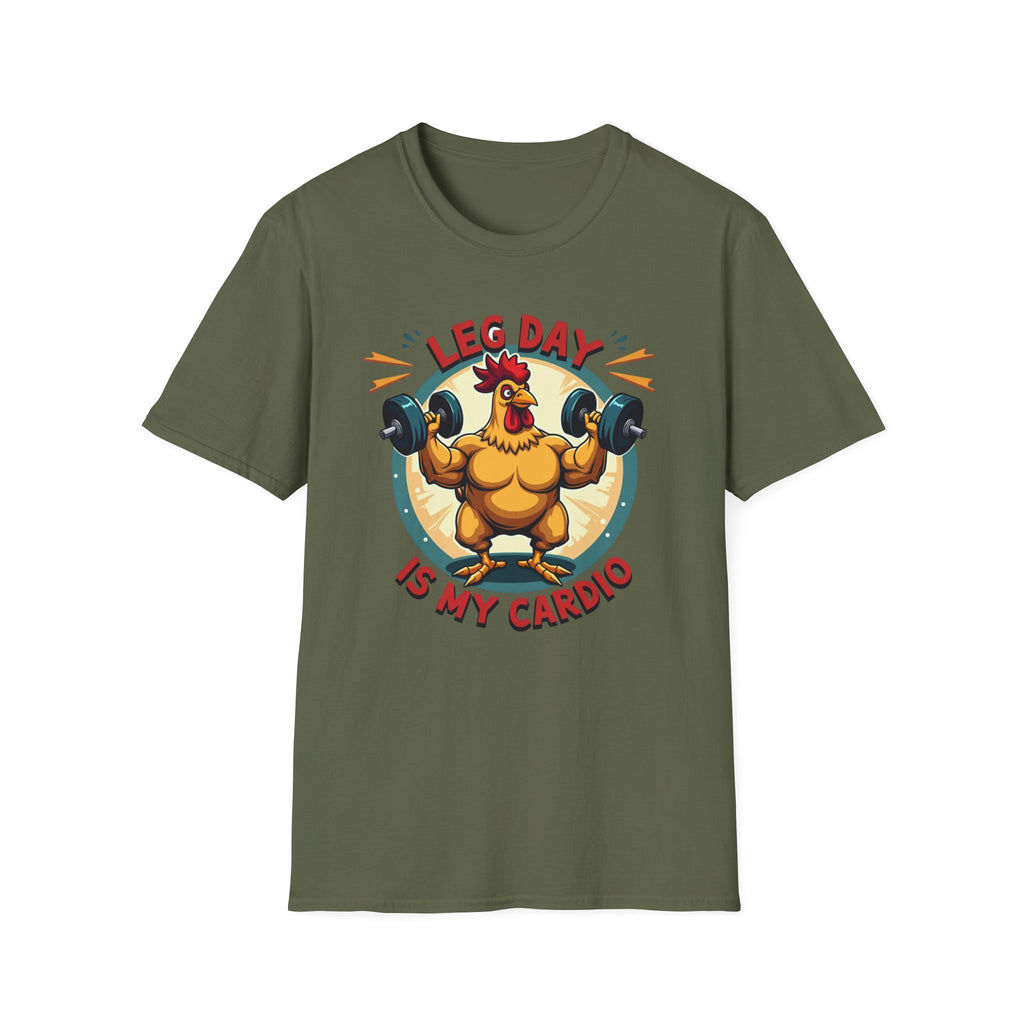 Leg Day Is My Cardio (Muscle Chicken Edition) T-Shirt