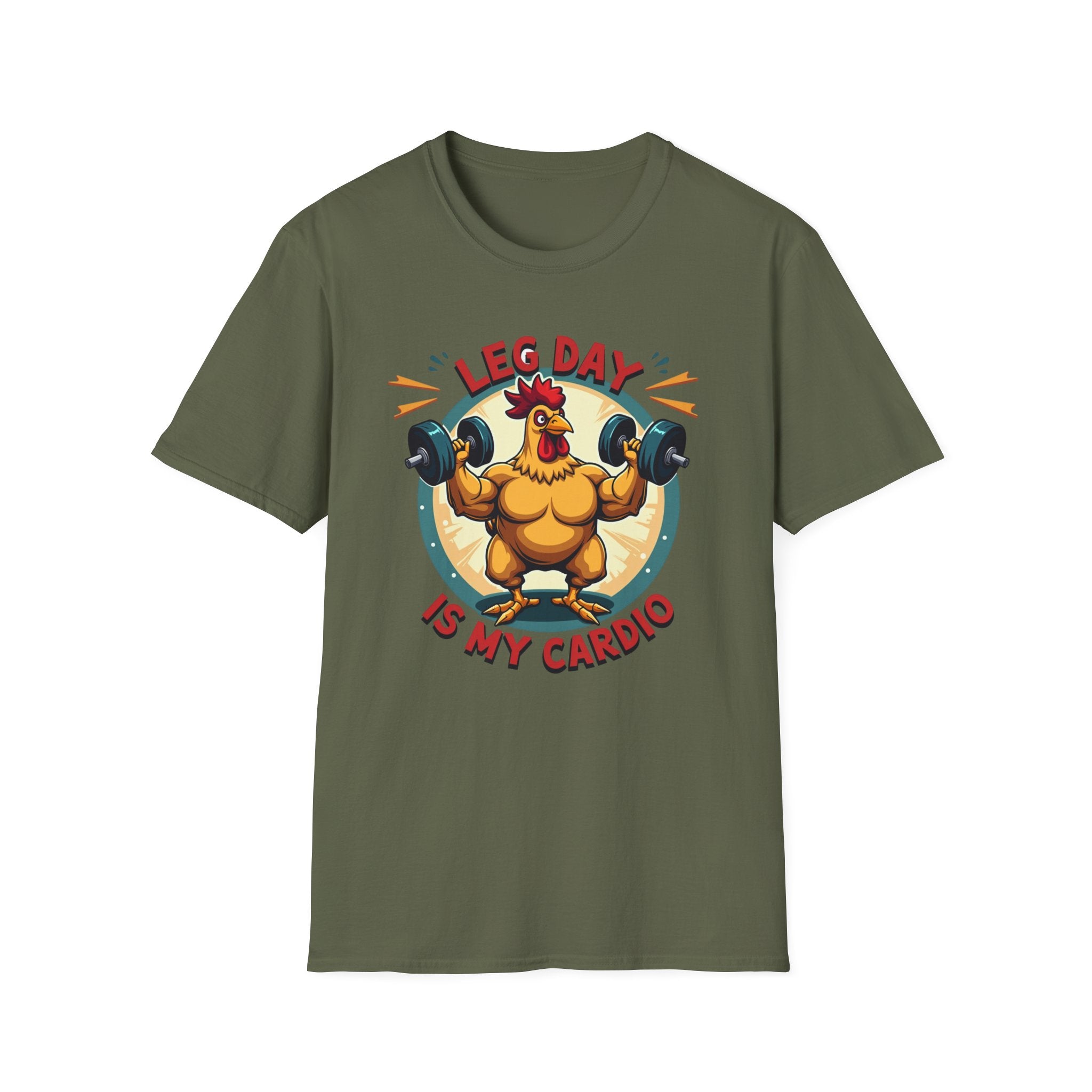 Leg Day Is My Cardio (Muscle Chicken Edition) T-Shirt