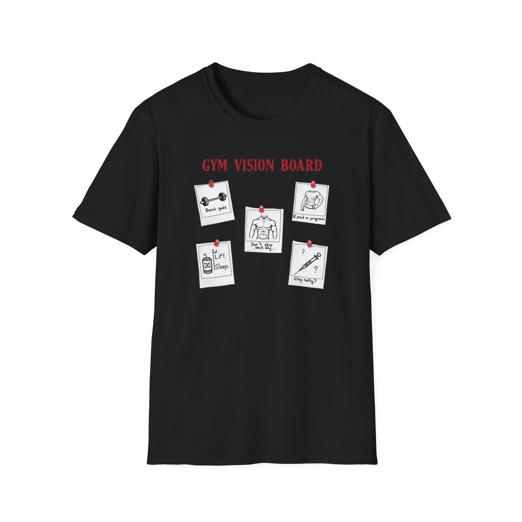 Gym Vision Board – Gains with a Side of Sarcasm T-Shirt