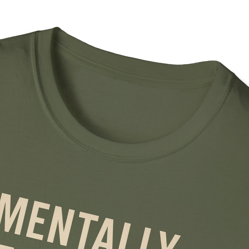Mentally at the Gym. Physically? Almost – Witty Minimalist Tshirt