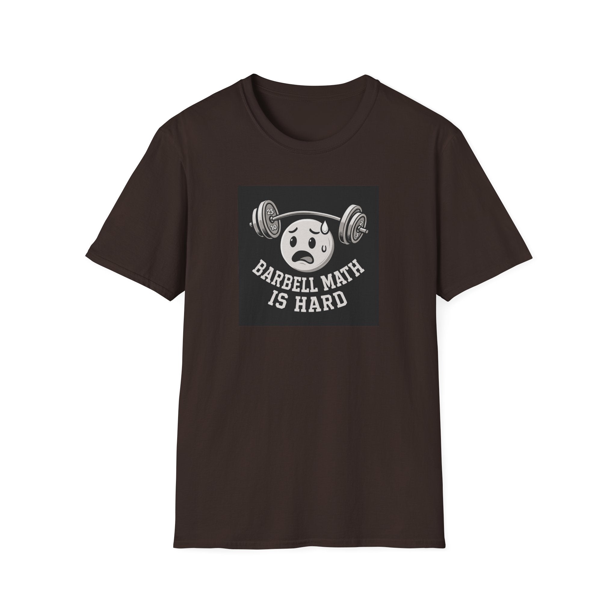 Barbell Math Is Hard – Confused Emoji Gym Tee T-Shirt