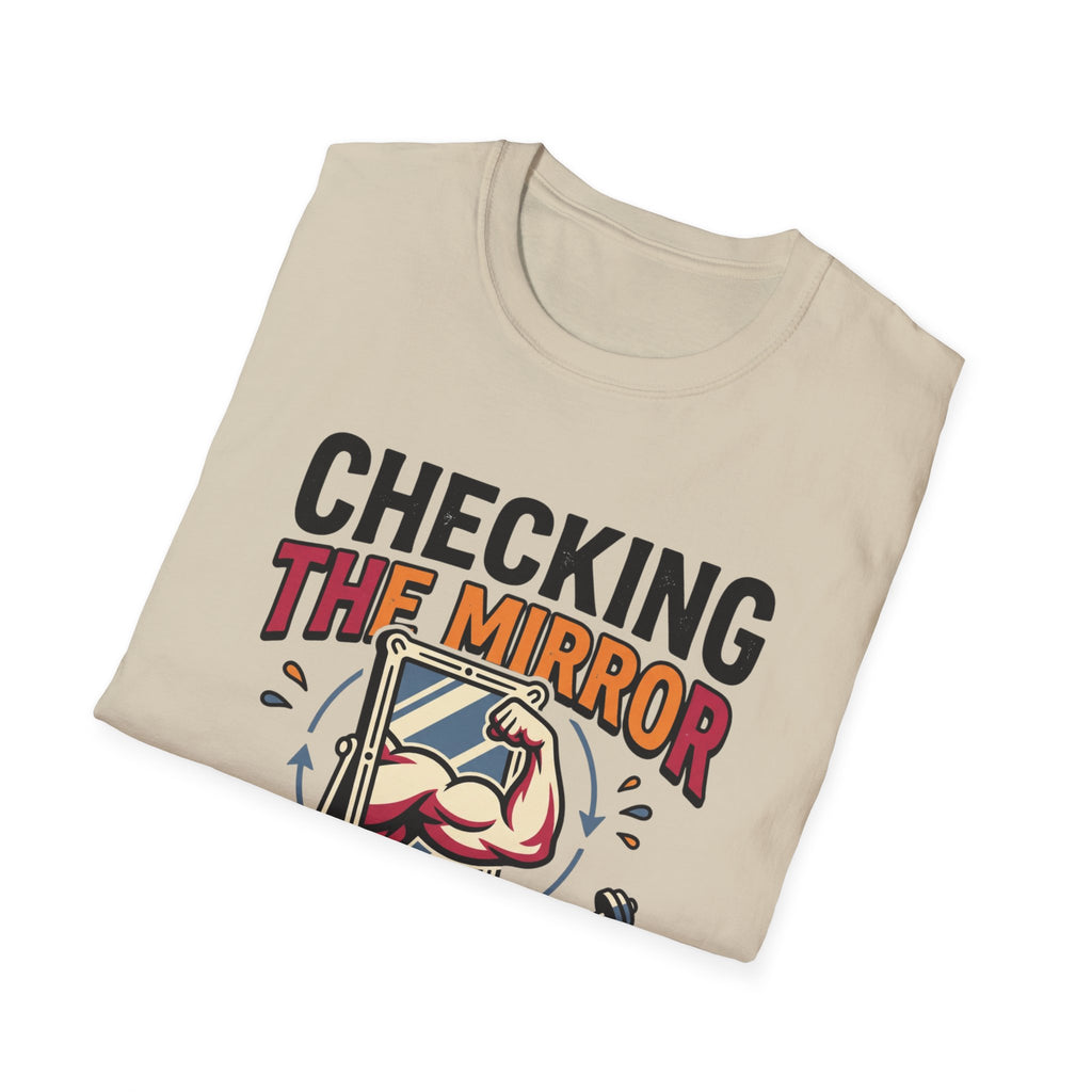 Checking the mirror is my Cardio T-Shirt