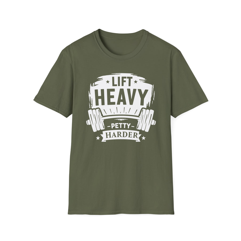 Lift Heavy, Petty Harder (Vintage Crest Edition) T-Shirt