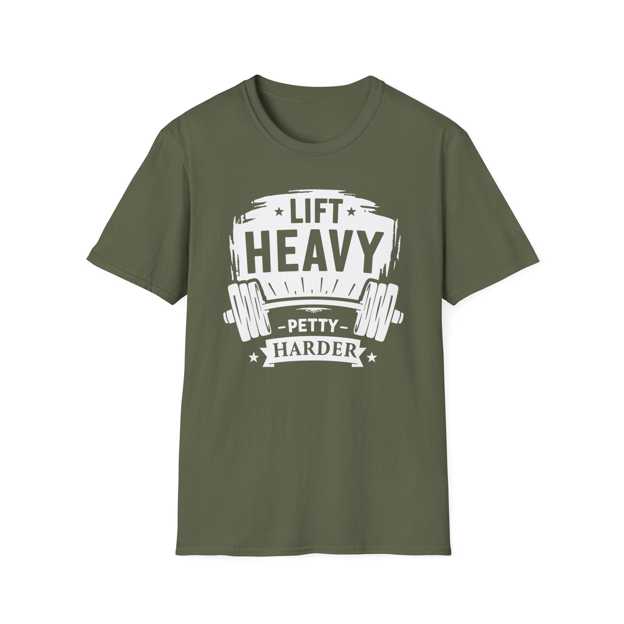 Lift Heavy, Petty Harder (Vintage Crest Edition) T-Shirt