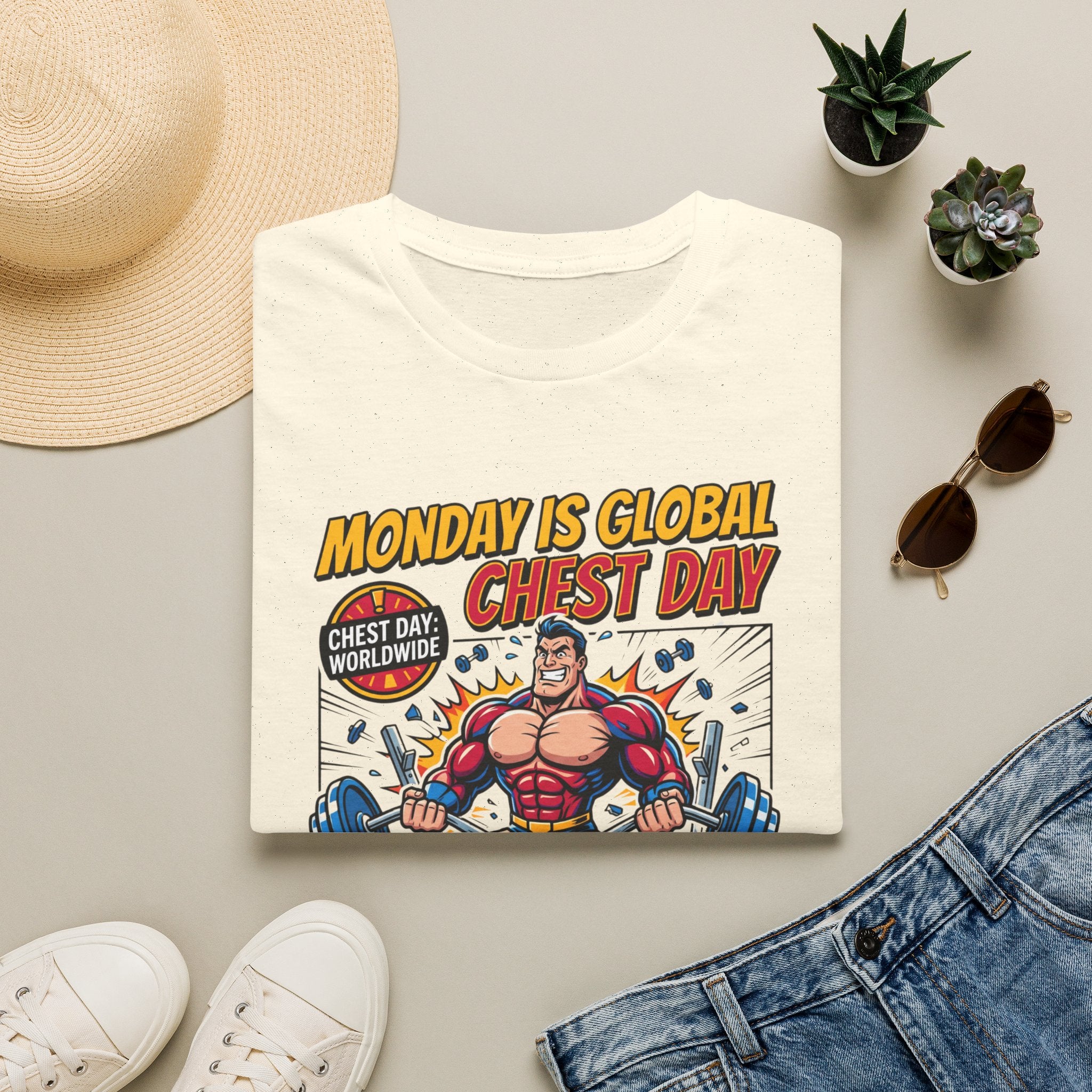 Monday is Global chest day - Comic T-Shirt