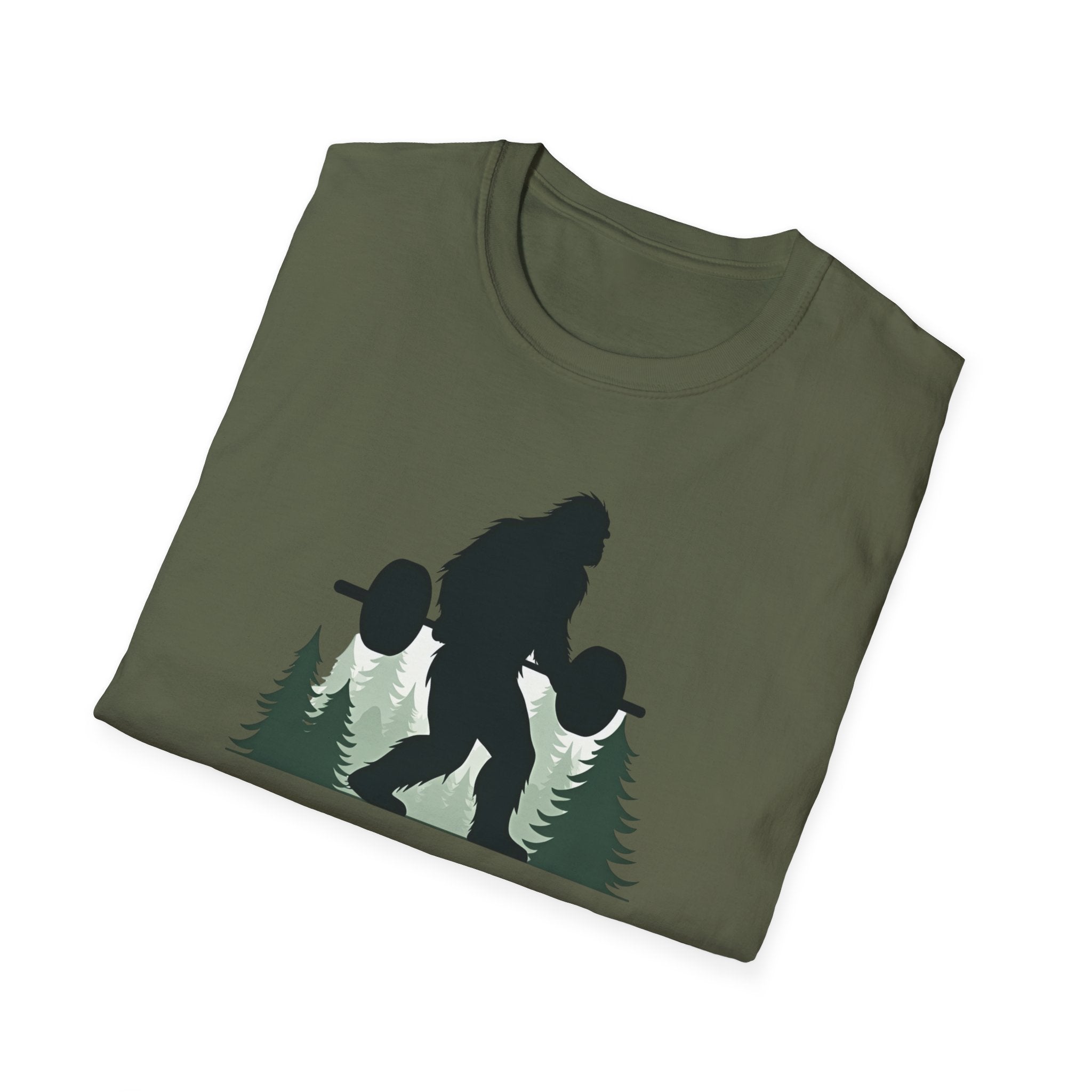Forest Beast Mode – Bigfoot Barbell Edition T-Shirt