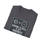 Adding Plates Is My Favorite Subject – Minimal Chalkboard Stylen Tshirt