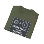 Adding Plates Is My Favorite Subject – Minimal Chalkboard Stylen Tshirt