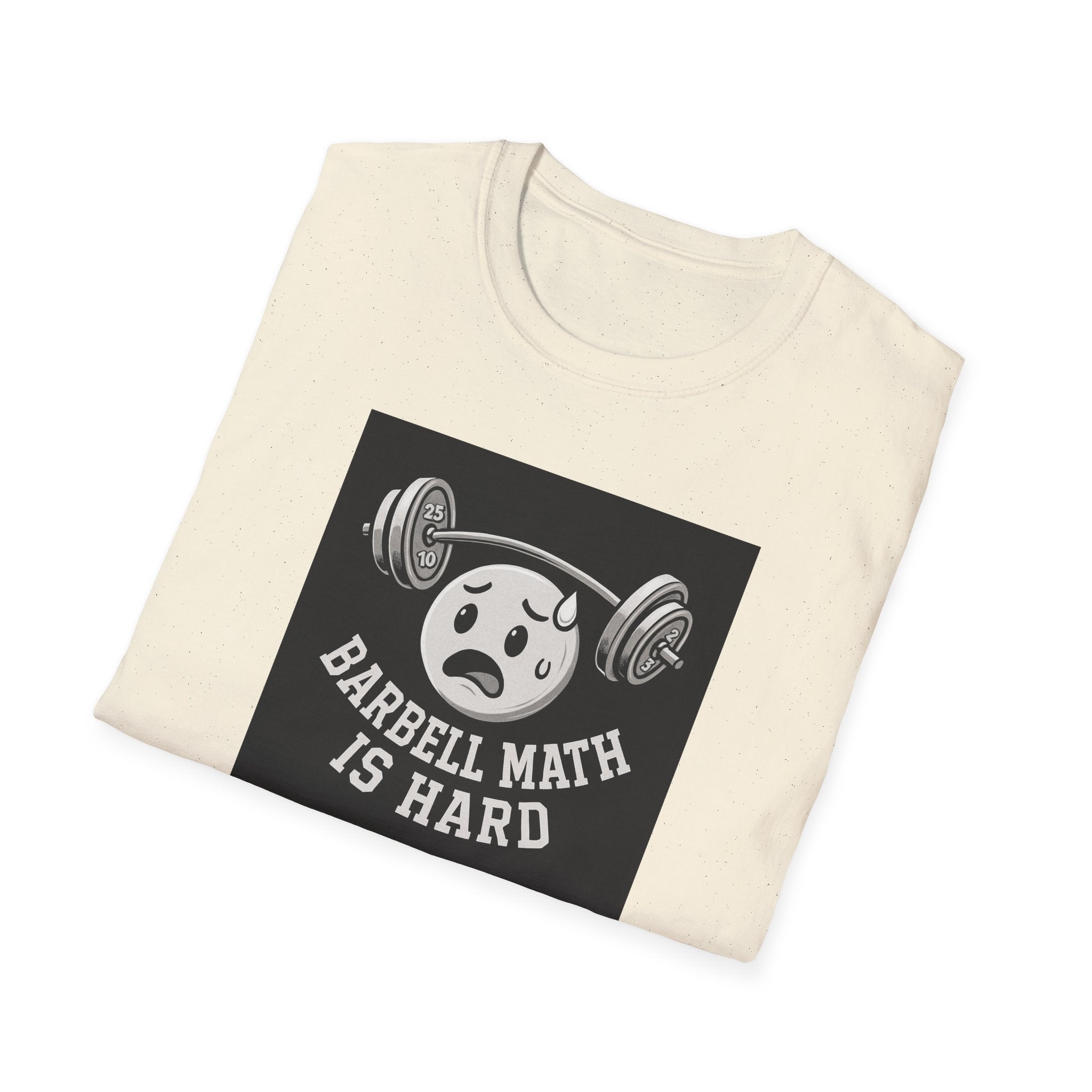 Barbell Math Is Hard – Confused Emoji Gym Tee T-Shirt