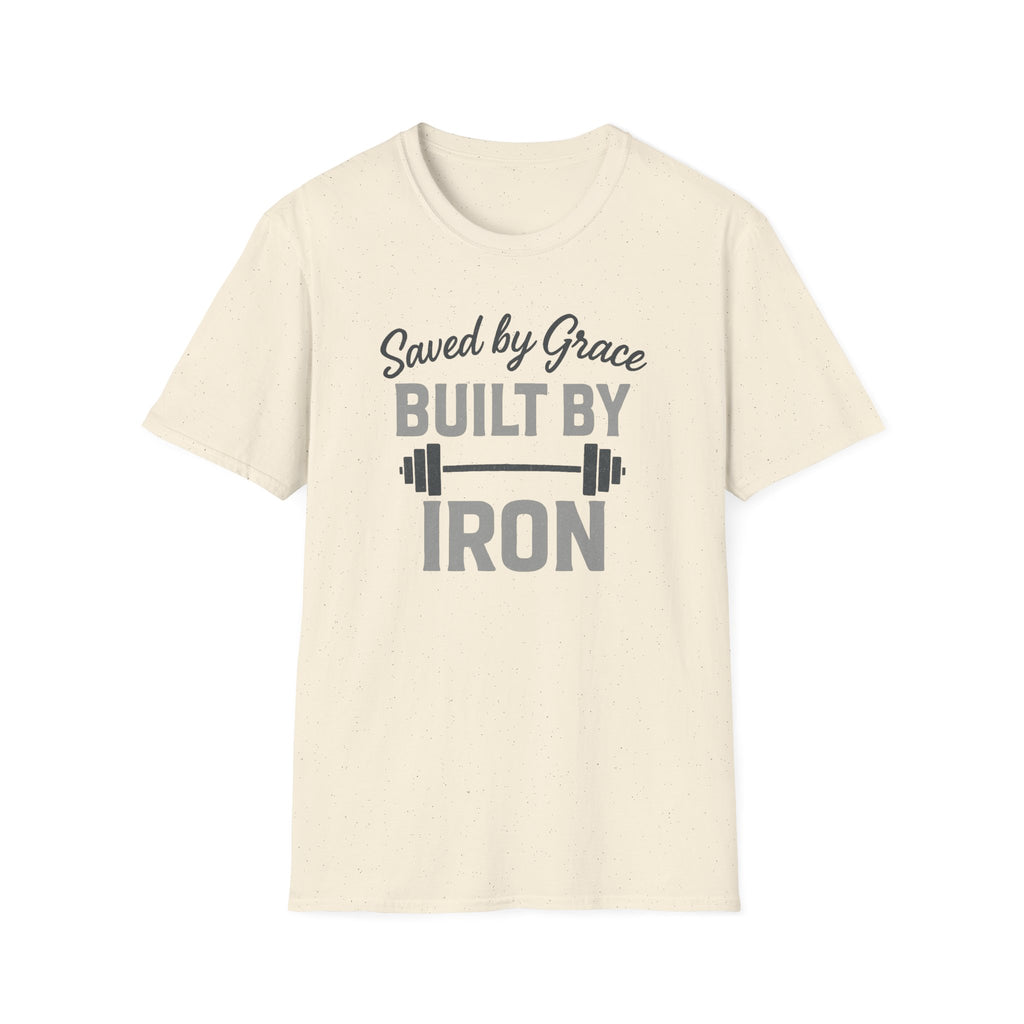 Saved by Grace, Built by Iron – Faith Meets Strength Tshirt