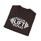 Lift Strong – Focus. Lift. Repeat. T-Shirt