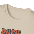 Push Limits. Pull Greatness. — Vertical Retro Stack Edition T-Shirt