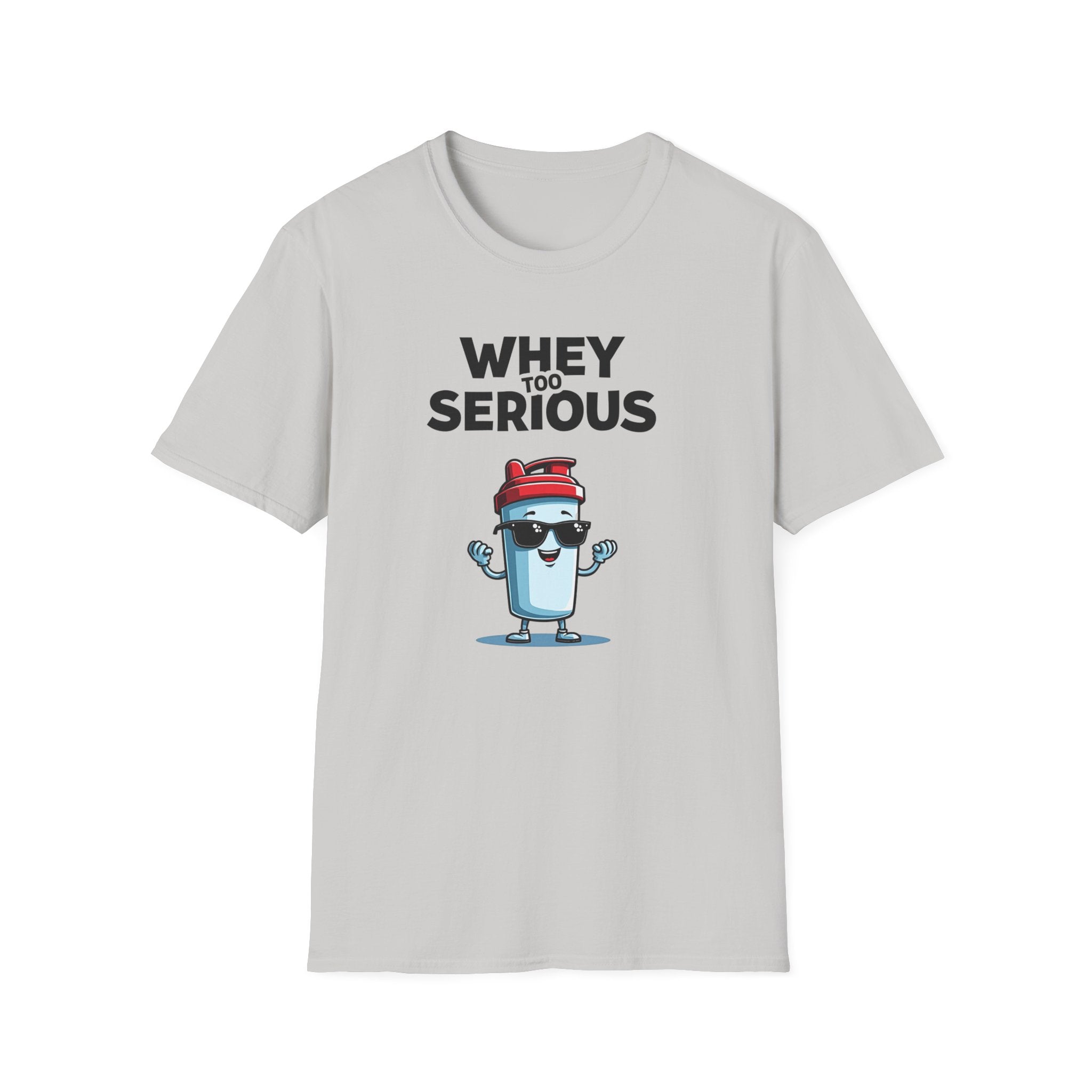 Whey Too Serious – Cartoon Shaker Edition T-Shirt