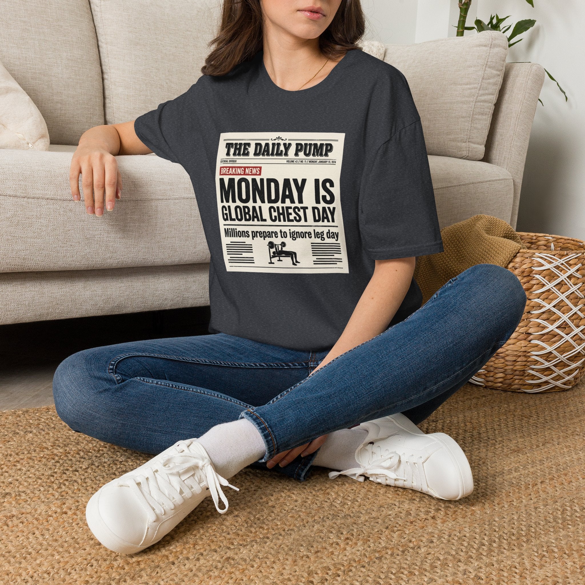 Monday is Global chest day - News style T-Shirt