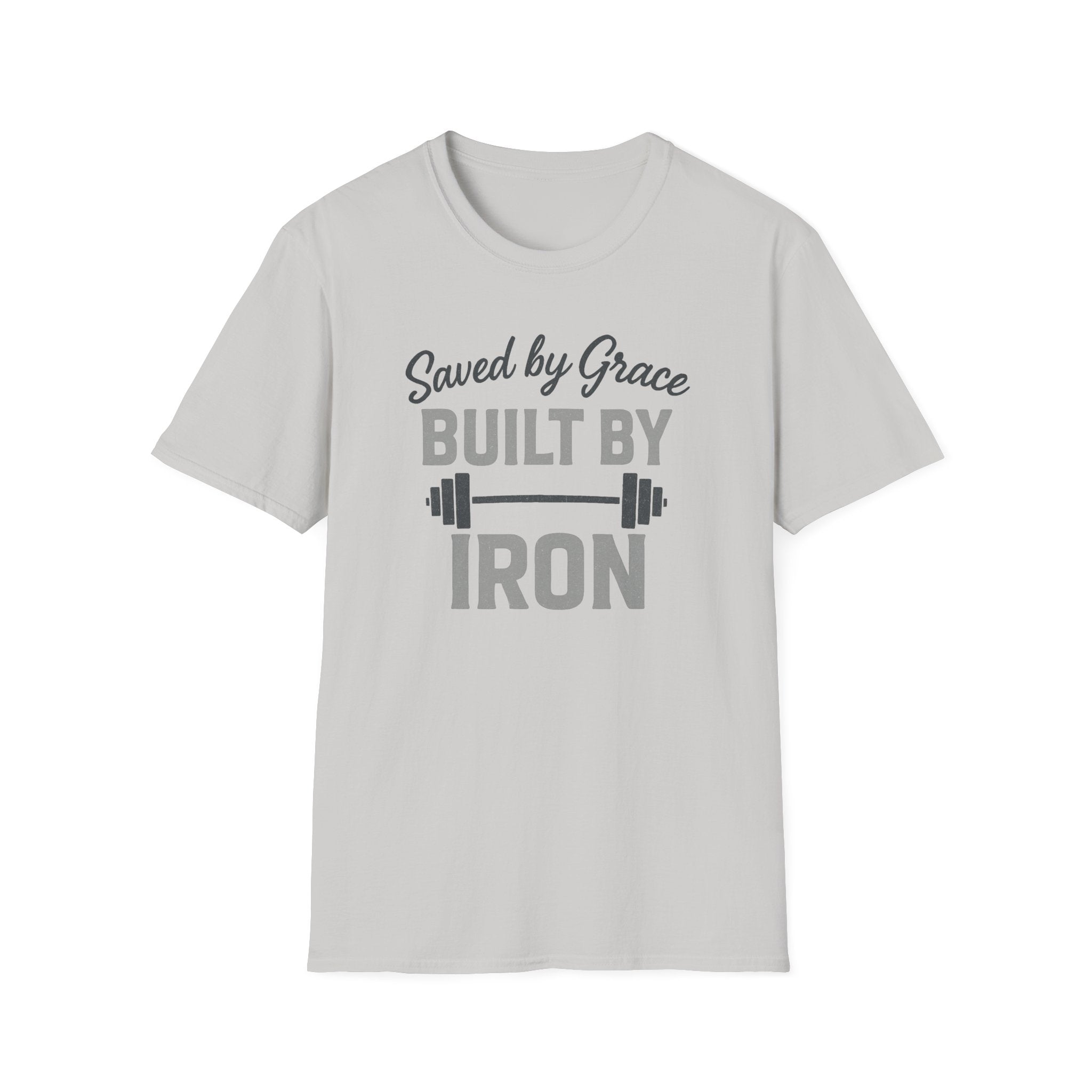 Saved by Grace, Built by Iron – Faith Meets Strength Tshirt