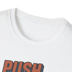 Push Limits. Pull Greatness. — Vertical Retro Stack Edition T-Shirt