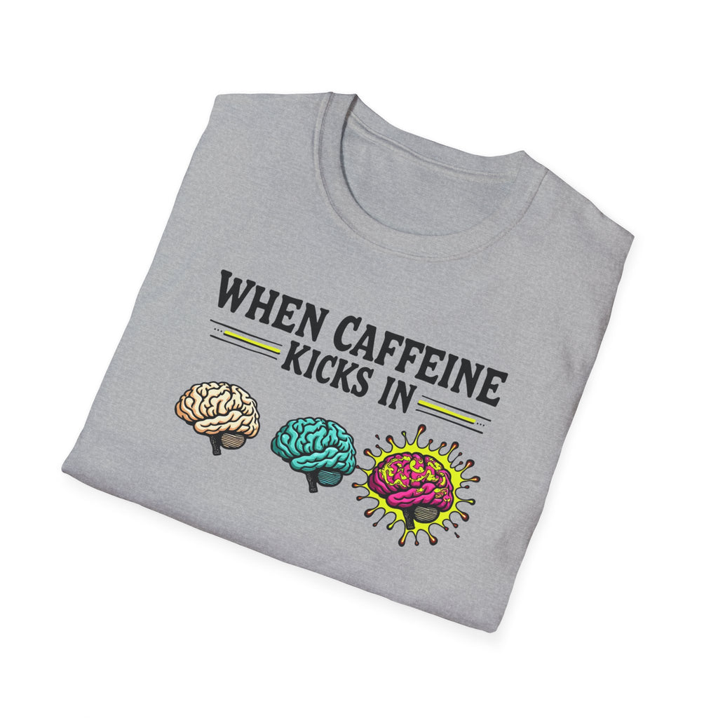 When Caffeine Kicks In – Comic Pop Brain Burst T-Shirt