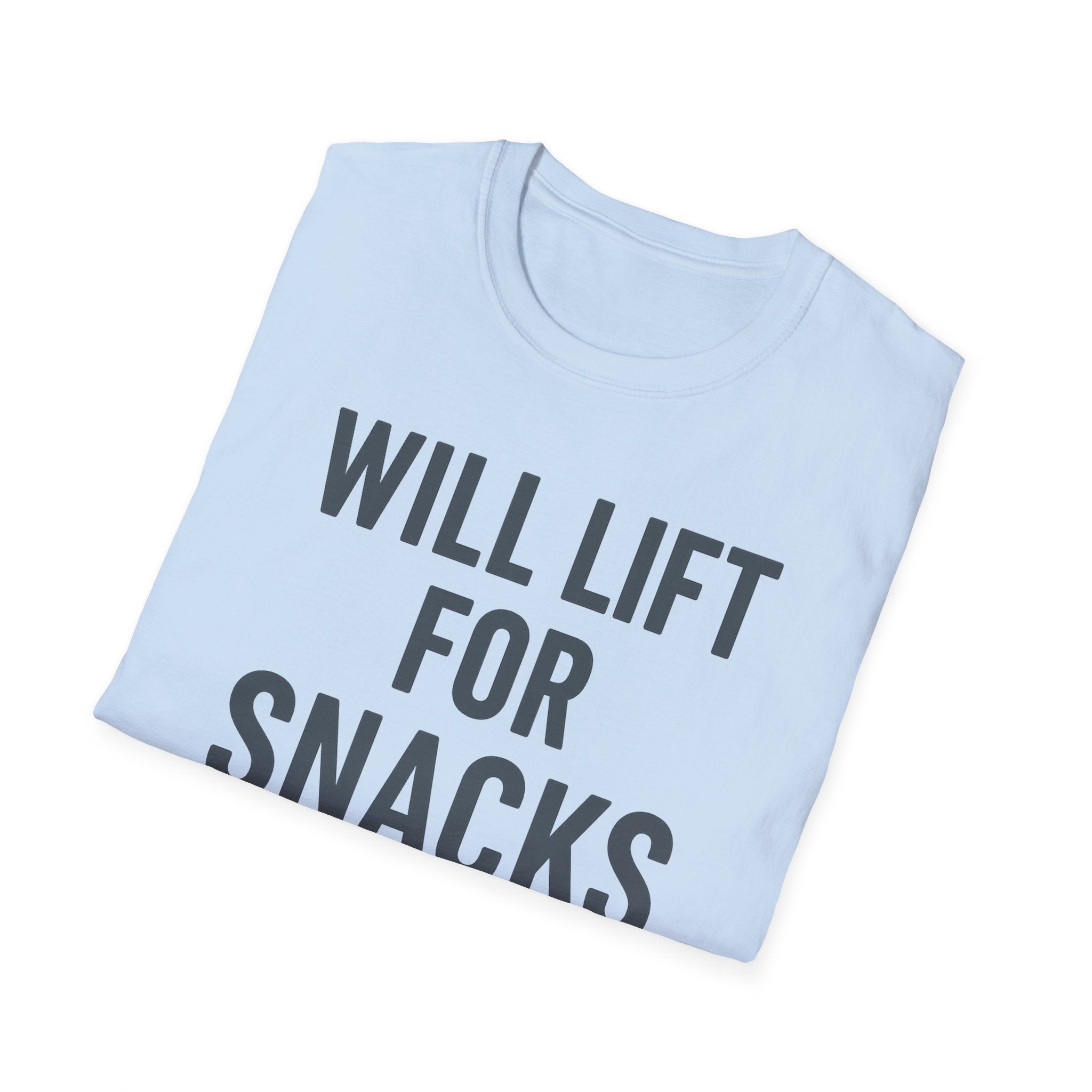 Will Lift for Snacks – Distressed Gym Humor Tshirt