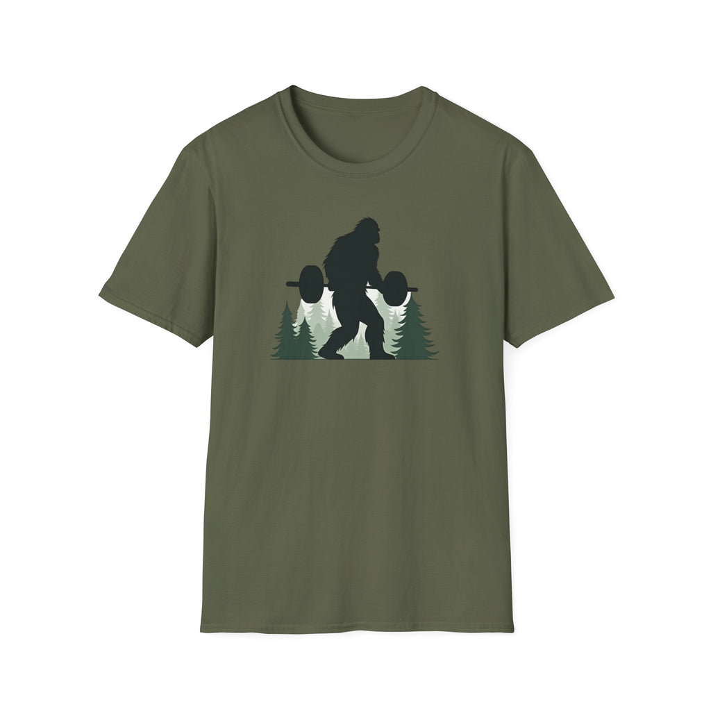 Forest Beast Mode – Bigfoot Barbell Edition T-Shirt