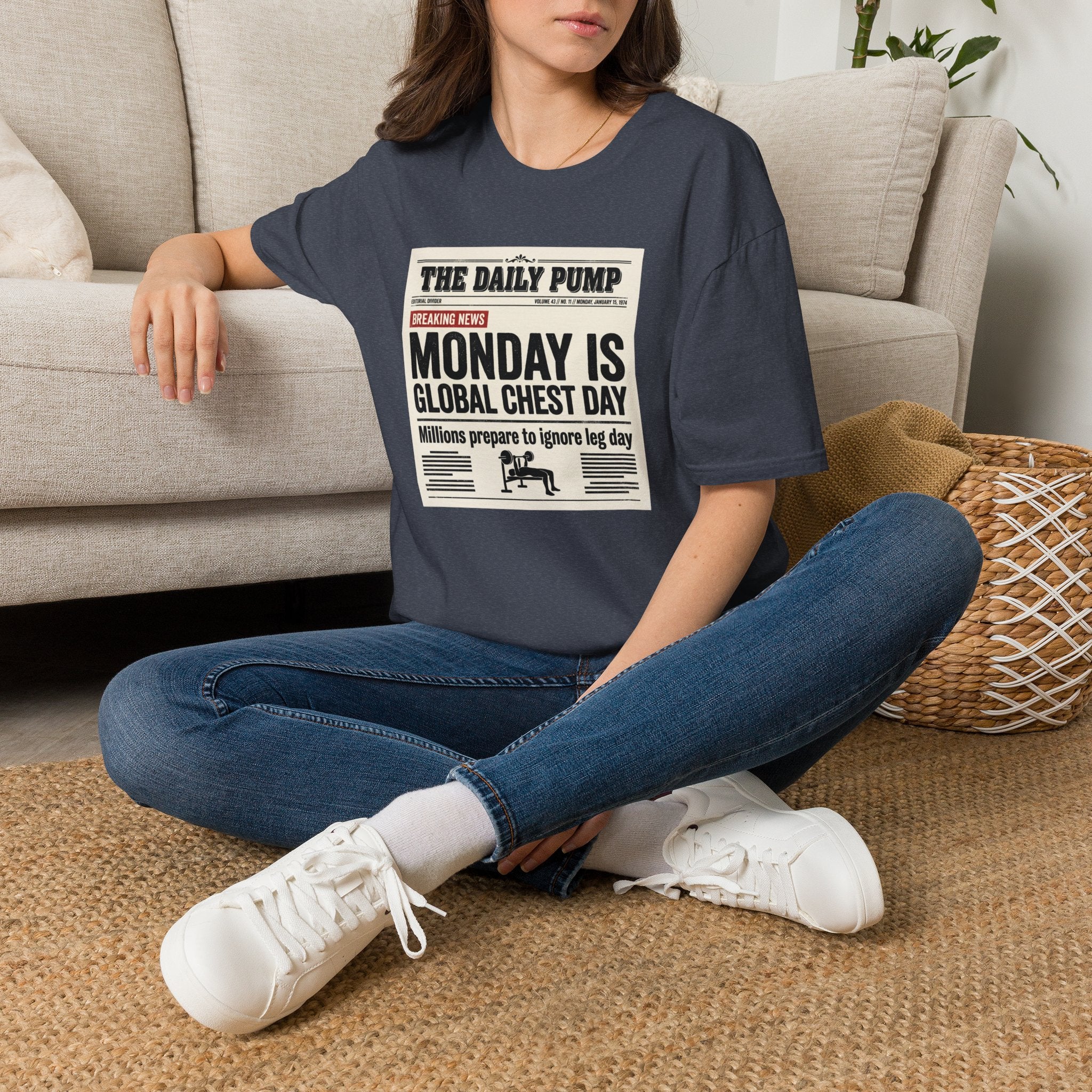Monday is Global chest day - News style T-Shirt