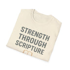 Strength Through Scripture – Bold Faith & Fitness Statement Tshirt
