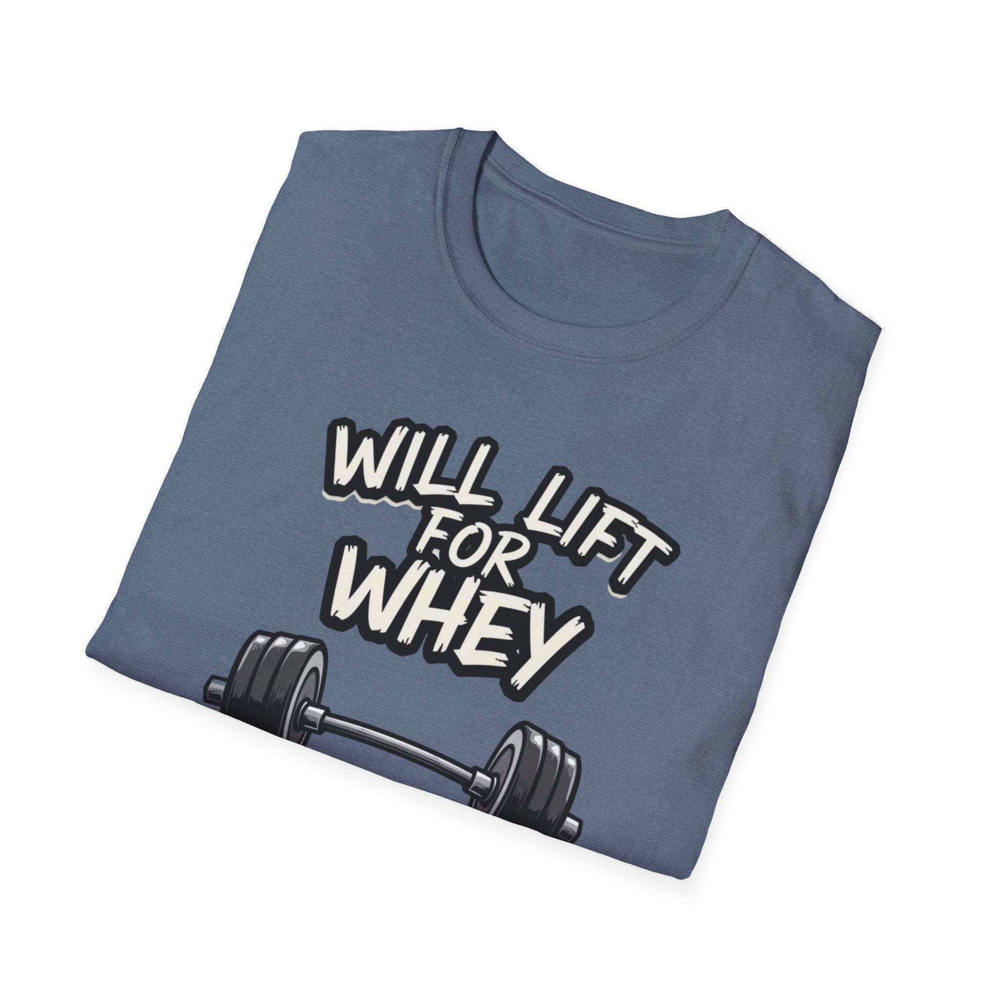 Will Lift for Whey – Monochrome Barbell Edition T-Shirt